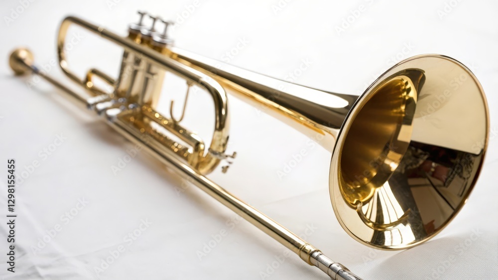 Obraz premium Gold Trumpet with Valve Slides