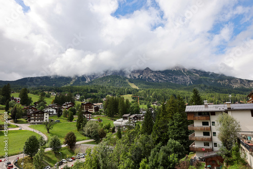 Wallpaper Mural View from Cortina d Ampezzo of the Dolomites shrouded in clouds. Italy Torontodigital.ca