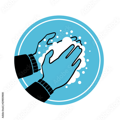 Hand Washing Hygiene Symbol - Vector Illustration