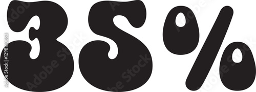 35 Percentage Discount Offer Number Typography Style A0007