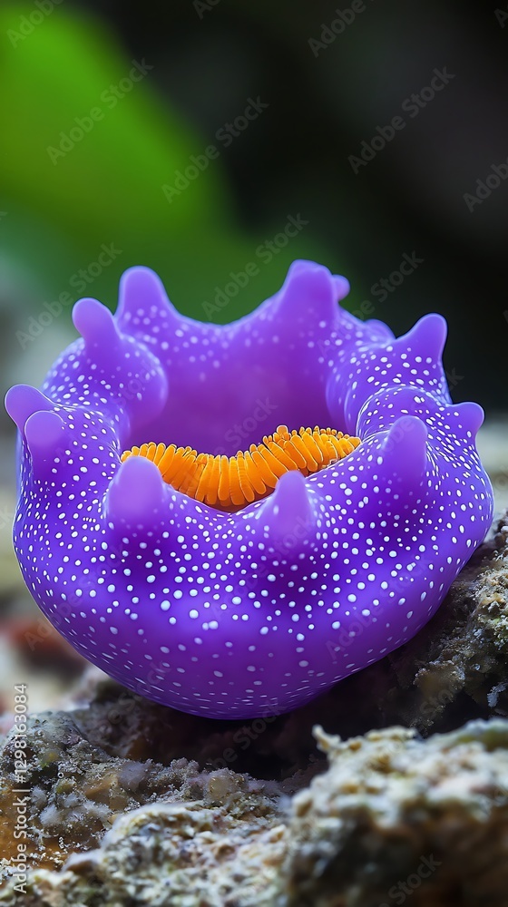 Fototapeta premium Purple sea slug coral reef