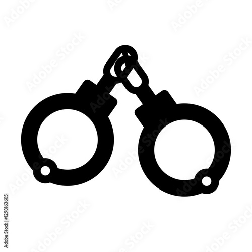 Handcuff silhouette. Arrest silhouette. Vector.