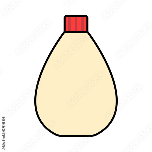 Cute squeeze bottle of mayonnaise icon. Vector.