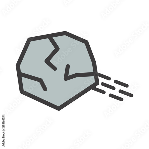Flat design stone throwing icon. Vector.