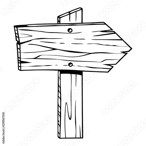 vector illustration of a wooden sign