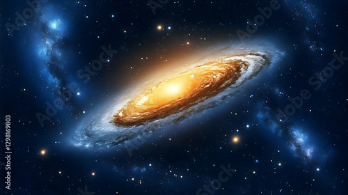 Cosmic Spiral Galaxy Illustration