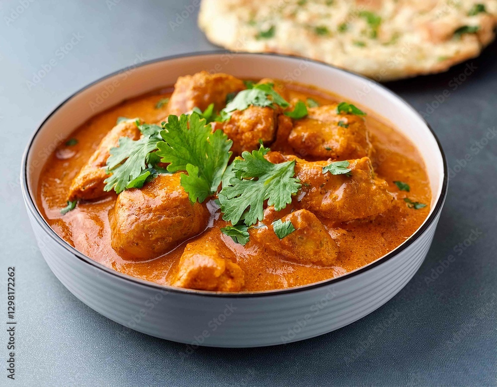 Indian Curry Dish Chicken Tikka Masala garnished Indian Curry Dish Chicken Tikka Masala garnished