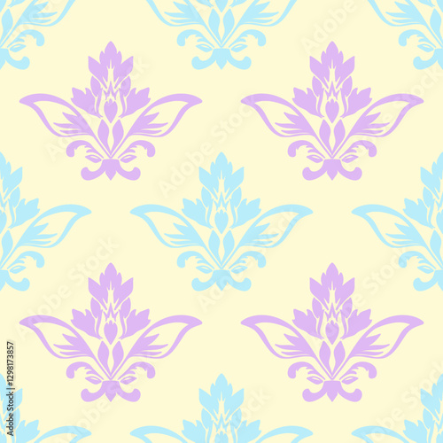 Damask seamless vector background. baroque style pattern.