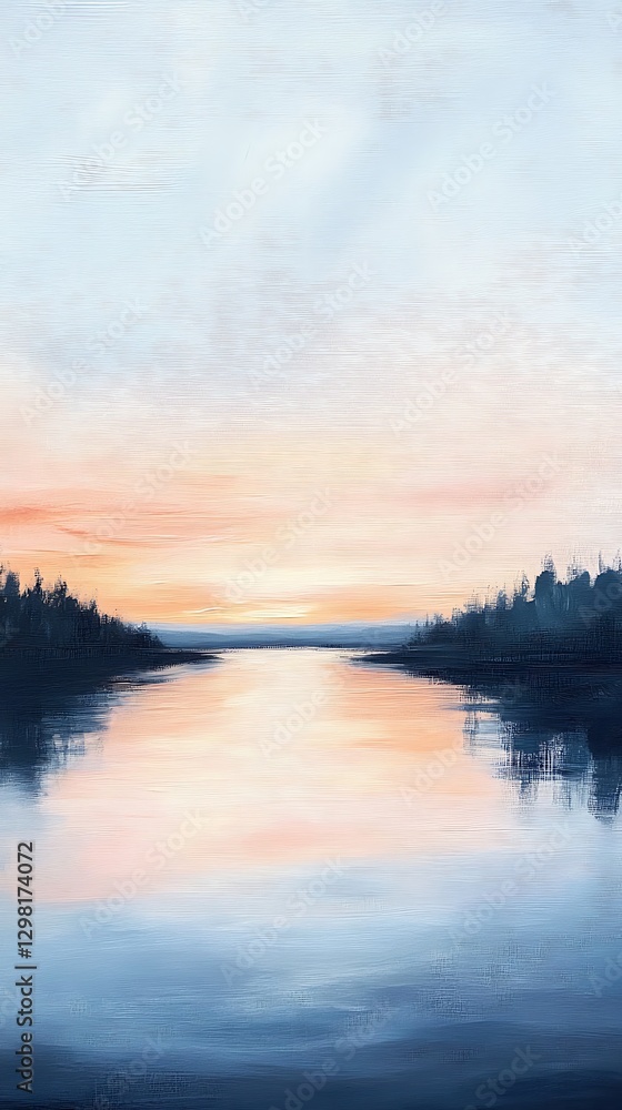 Fototapeta premium soft pastel sunset sky with blurred tones