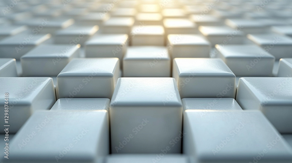 Randomly arranged white cube boxes fading out on a modern background symbolizing abstraction transition emptiness and minimalism with copy space for creative design.
Randomly arranged white cube boxes fading out on a modern background symbolizing abstraction transition emptiness and minimalism with copy space for creative design.
