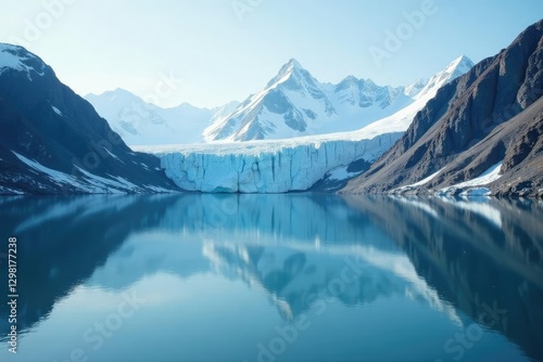 Wallpaper Mural Glaciers and mountains reflected in a serene Arctic lake, glacier reflection, calm Torontodigital.ca