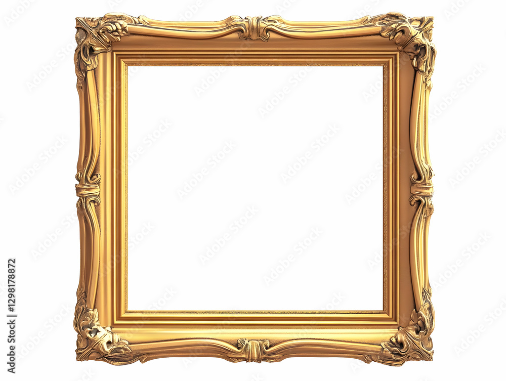 Ornate Gold 3D Frame Illustration Ornate Gold 3D Frame Illustration