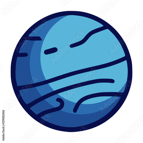 blue planet astronomy space cosmic galaxy flat color vector illustration template design