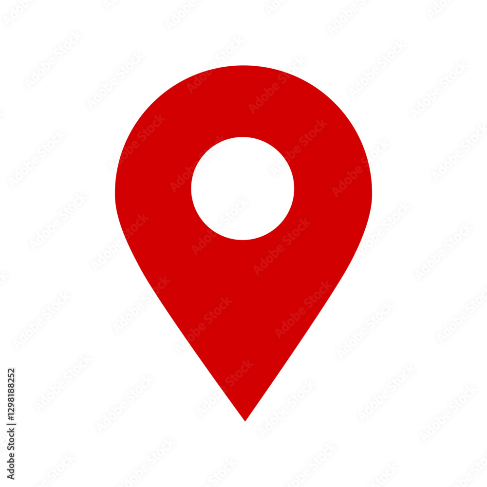 Red pin marker isolated on white background. Location pin map icon. Flat vector illustration Red pin marker isolated on white background. Location pin map icon. Flat vector illustration