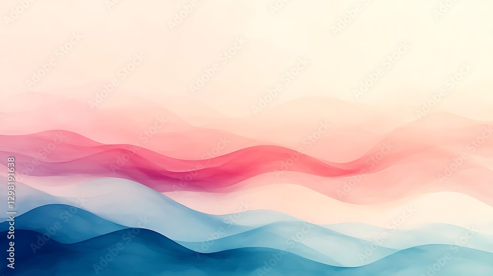 Fototapeta premium soft flowing waves in pastel tones
