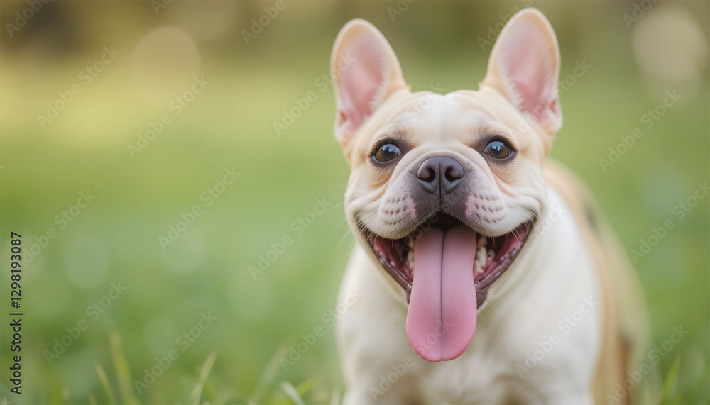 Happy French Bulldog with Tongue Out Happy French Bulldog with Tongue Out