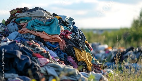 Outdoor clothing landfill pile