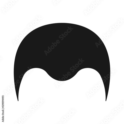 Smooth black hair silhouette, bald patch of head, receding hairline