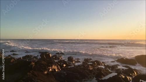 Sunset on the sea coast