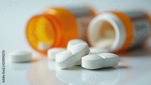 Muscle Relaxant. Pills are sitting on table next to bottle