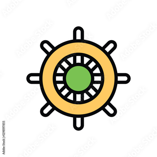 Dharma Wheel Vector icon