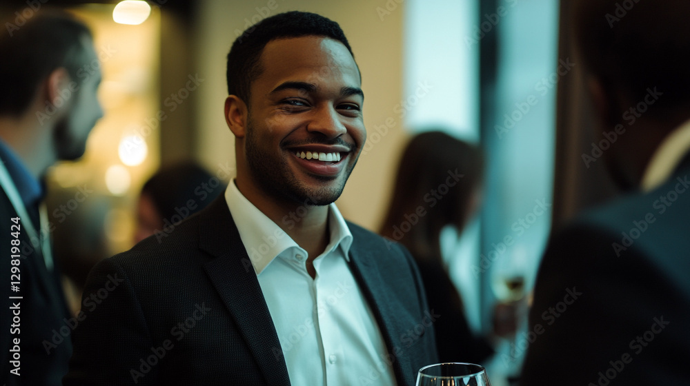 Happy smiling businessman networking at corporate event job suit team style office people career Happy smiling businessman networking at corporate event job suit team style office people career
