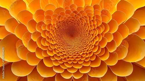 Wallpaper Mural Abstract sunburst golden yellow and orange with layered circular patterns Torontodigital.ca