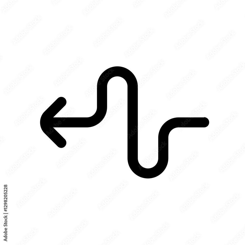 winding left road line style, perfect for user interface projects winding left road line style, perfect for user interface projects