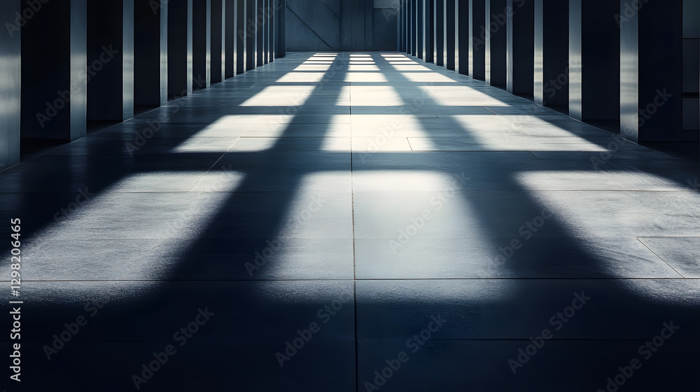 minimalist dark aesthetic hallway with soft light casting geometric shadows on floor, creating serene and contemplative atmosphere minimalist dark aesthetic hallway with soft light casting geometric shadows on floor, creating serene and contemplative atmosphere