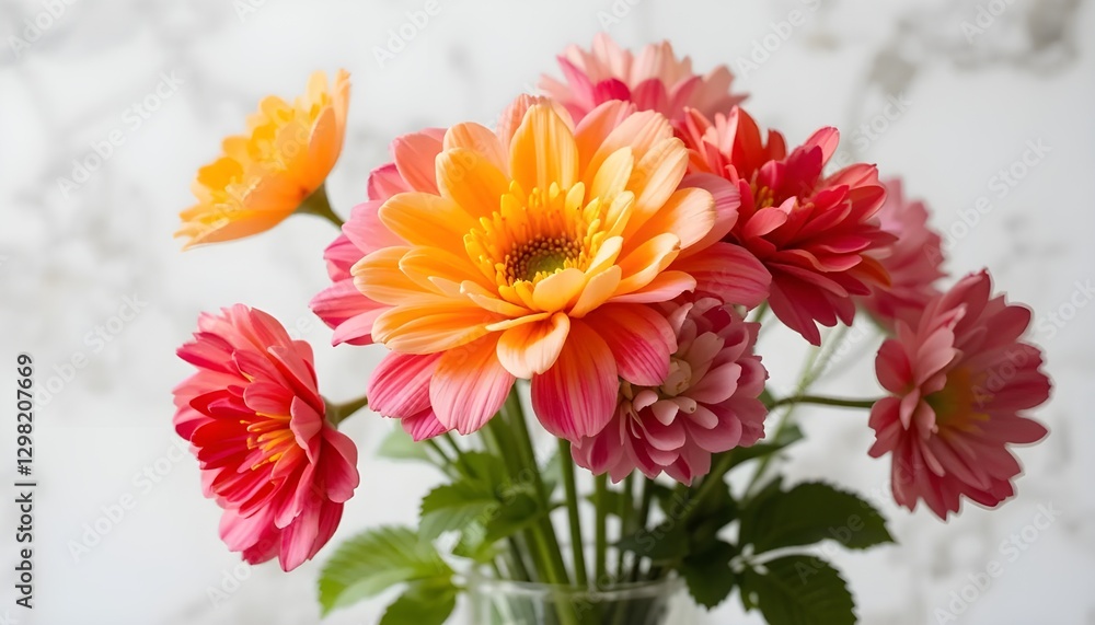 artificial flower in vase isolated on white background artificial flower in vase isolated on white background