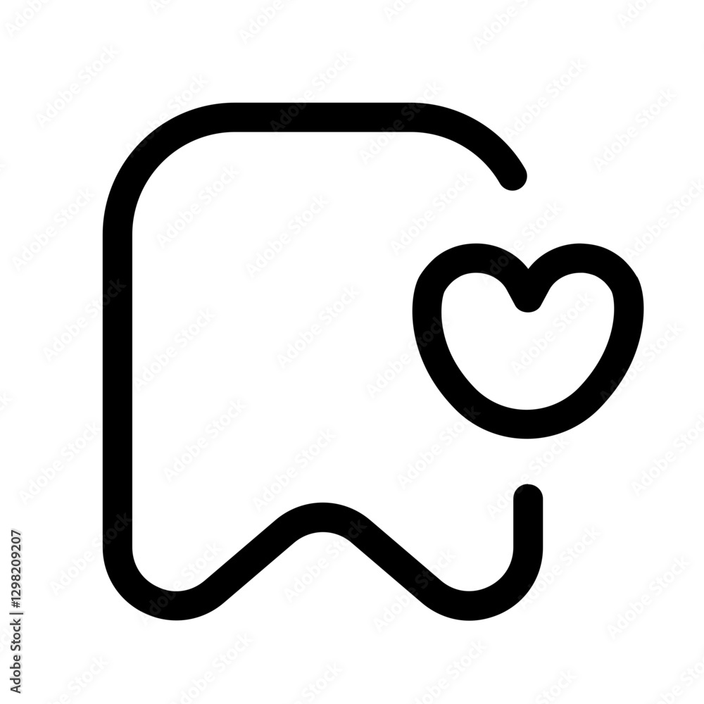love bookmark line style, perfect for user interface projects love bookmark line style, perfect for user interface projects