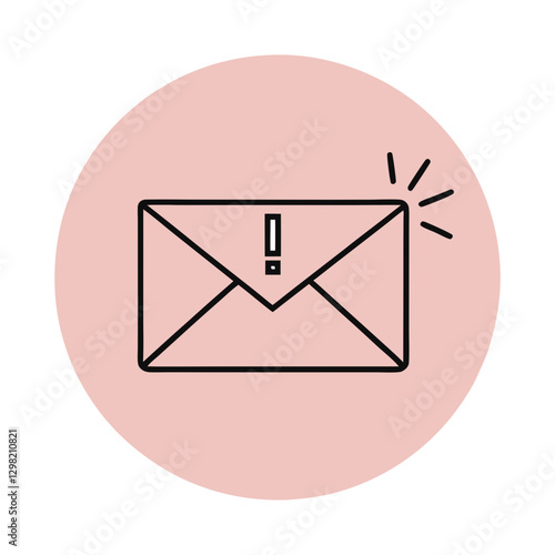 Notification Envelope
Alert envelope illustration with exclamation mark on pink background. Dynamic notification design element. Concept: Email Marketing, Alert Systems, Message Notification
