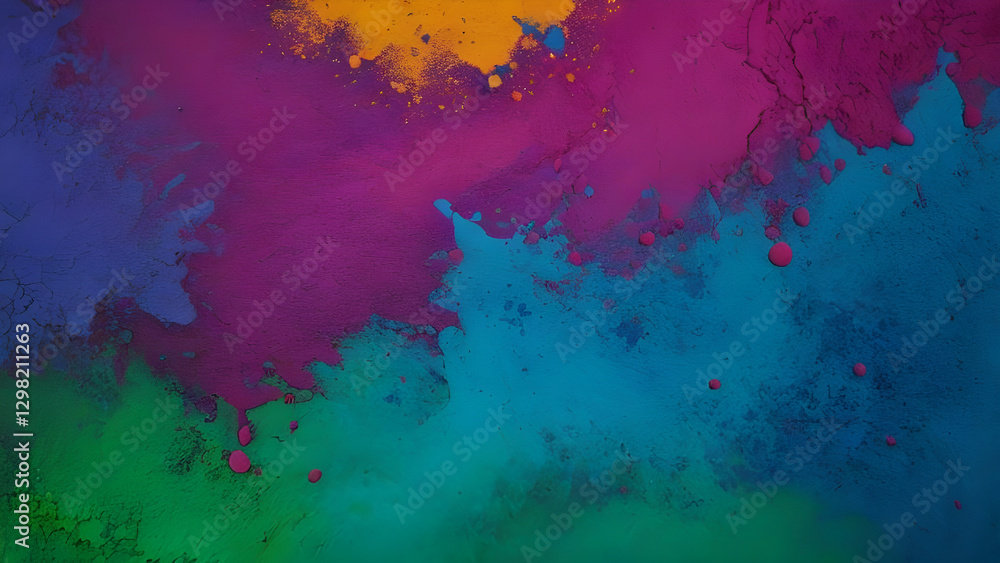 Colorful powders creating a vibrant and festive background, celebrating the joy and spirit of Holi festival Colorful powders creating a vibrant and festive background, celebrating the joy and spirit of Holi festival
