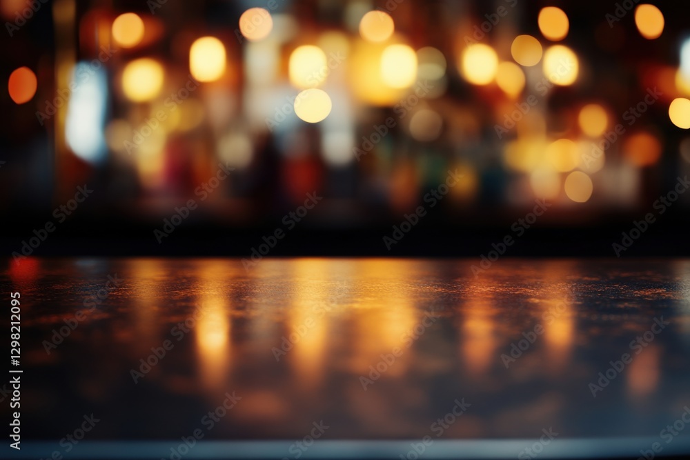 Soft Focus of a Bar Interior with Warm Bokeh Lights at Night Soft Focus of a Bar Interior with Warm Bokeh Lights at Night