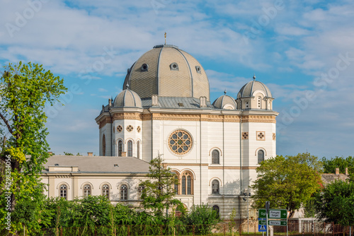 Synagogue of Gyor, built by the neologian Israelite congregation between 1868 and 1870 in neo-Romanesque style, with an octagonal plan. photo