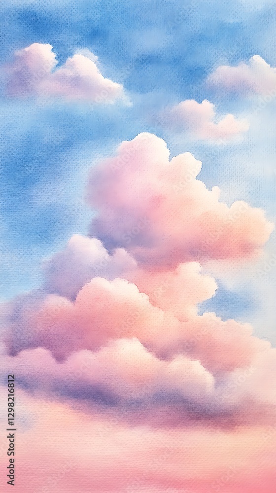 Fototapeta premium pastel watercolor sky soft textured background