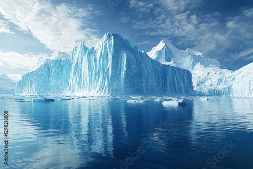 Wallpaper Mural A stunning iceberg landscape with sharp peaks and scattered floating glaciers. Torontodigital.ca