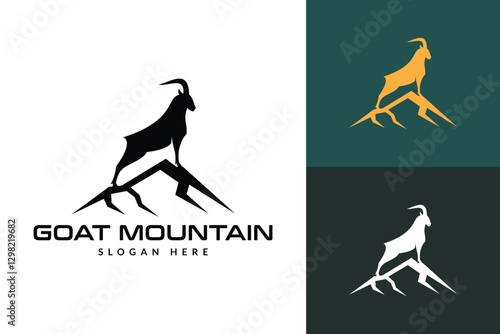 goat mountain logo icon vector illustration