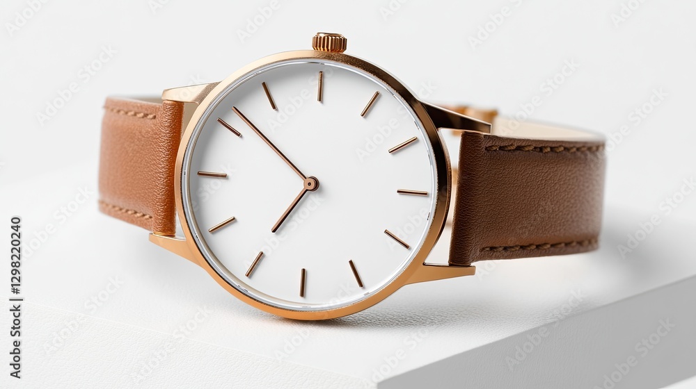 Minimalist watch on white surface Minimalist watch on white surface