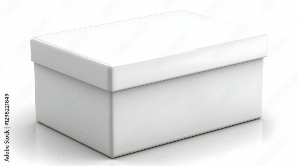 Naklejka premium White cardboard box, studio shot, blank surface, packaging mockup