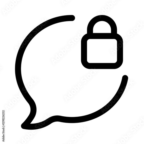 communication lock line style, perfect for user interface projects
