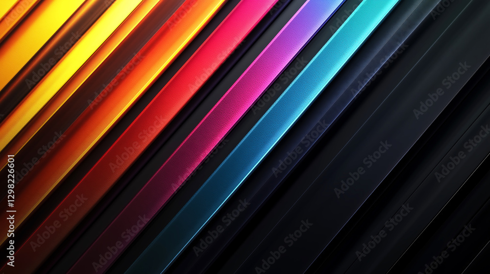 Fototapeta premium Vibrant abstract background with diagonal multicolored stripes and a textured grunge effect, perfect for modern design, digital art, creative projects, and graphic aesthetics