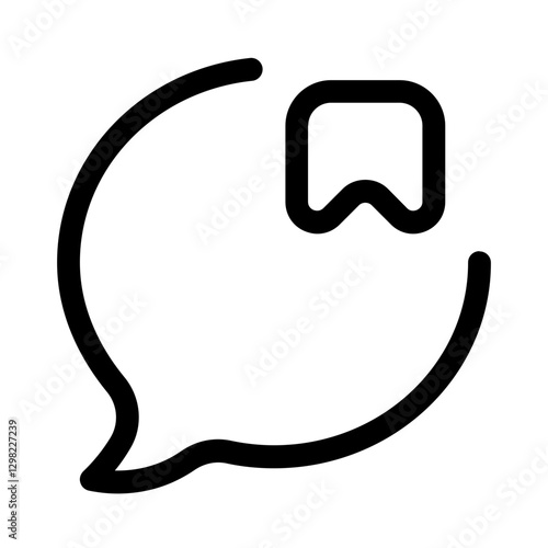 bookmark chat line style, perfect for user interface projects