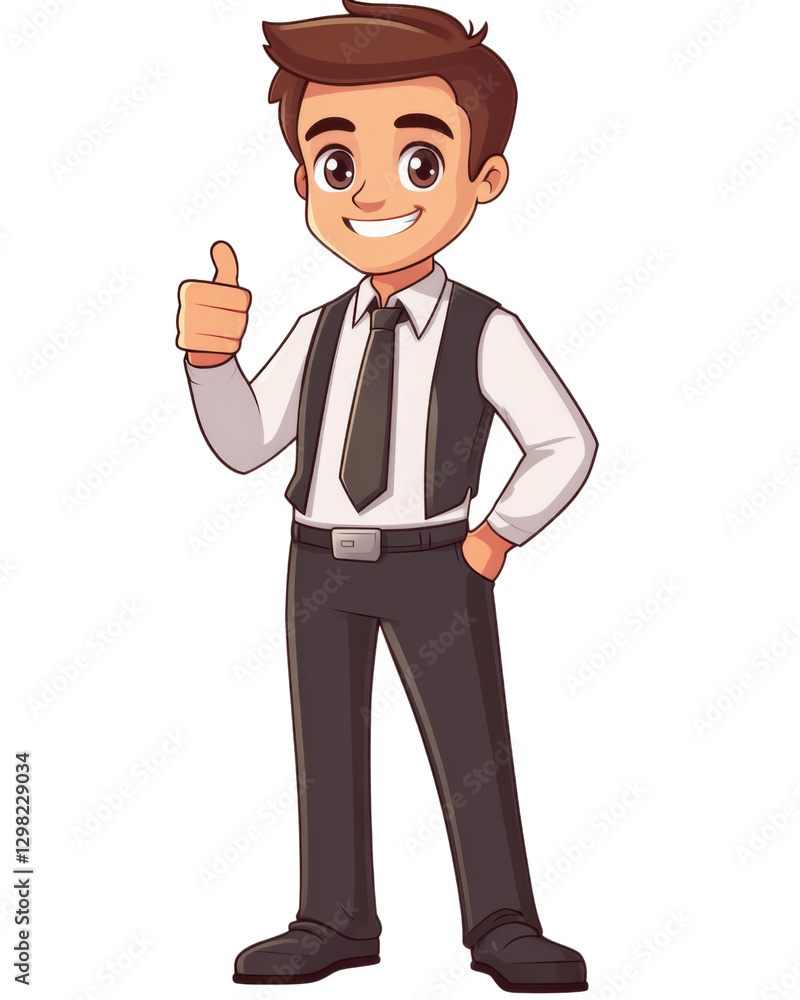 Smiling businessman gesturing thumbs up on transparent background Smiling businessman gesturing thumbs up on transparent background