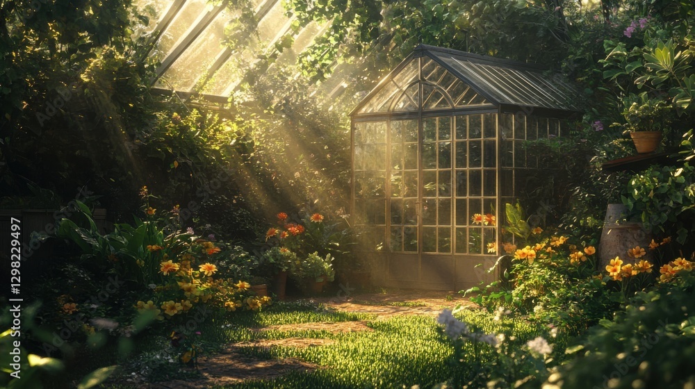 sunlit greenhouse garden sunlit greenhouse garden