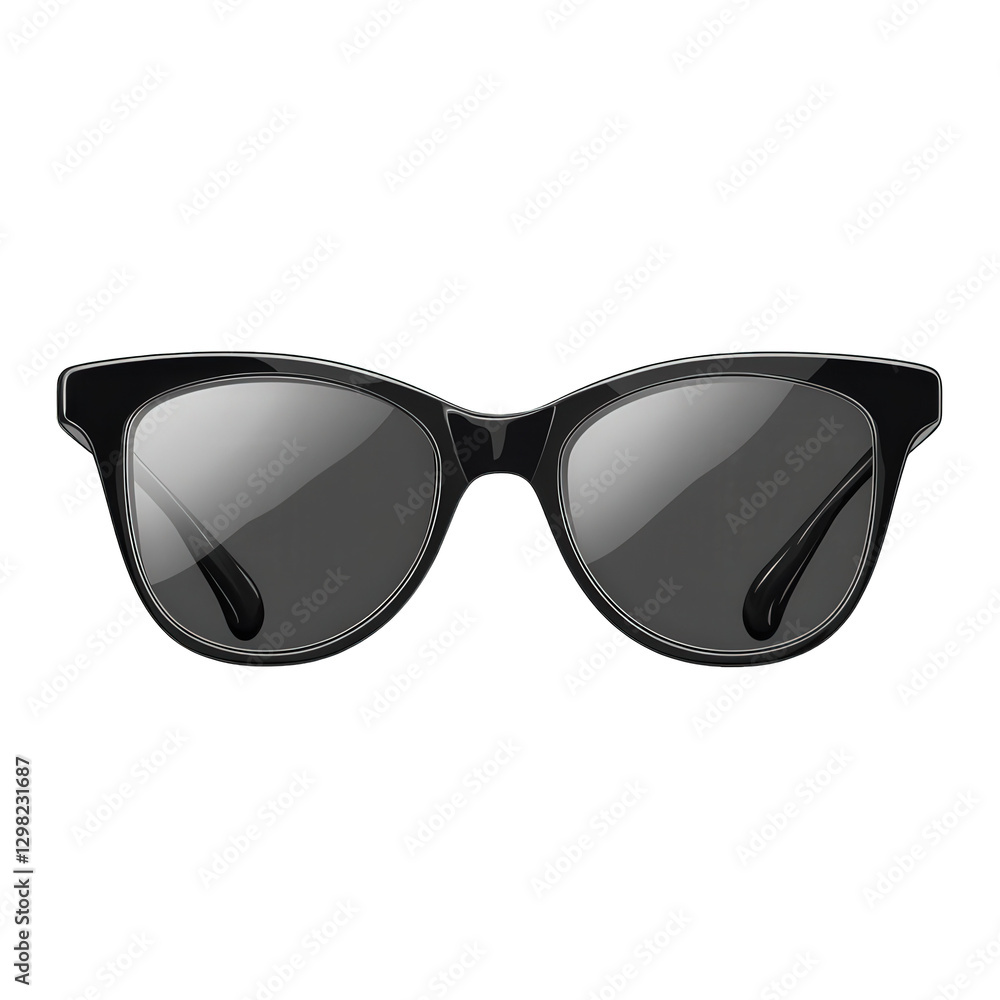 pair of stylish black sunglasses with a cat-eye design and dark lenses. representing a fashionable accessory typically worn outdoors to protect the eyes from sunlight pair of stylish black sunglasses with a cat-eye design and dark lenses. representing a fashionable accessory typically worn outdoors to protect the eyes from sunlight