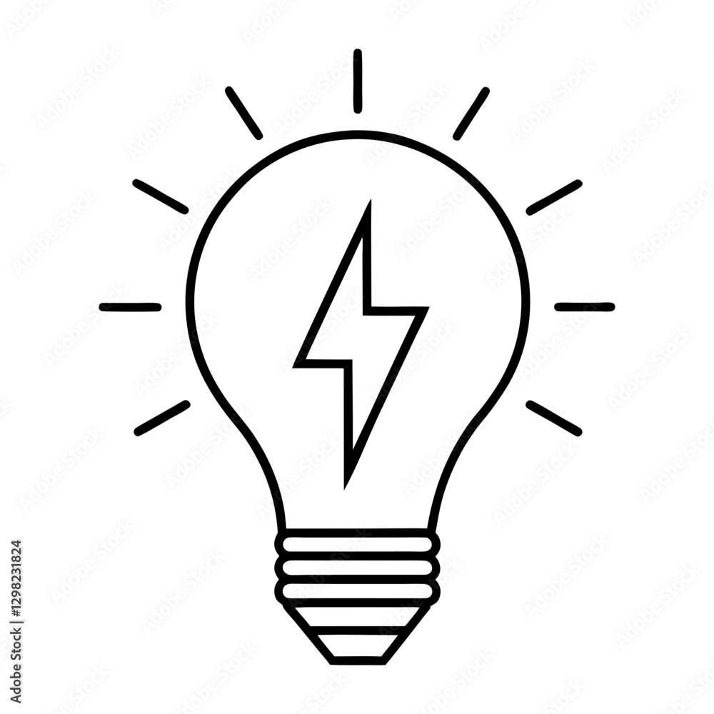 Fototapeta premium Light Bulb Line Vector Icon
