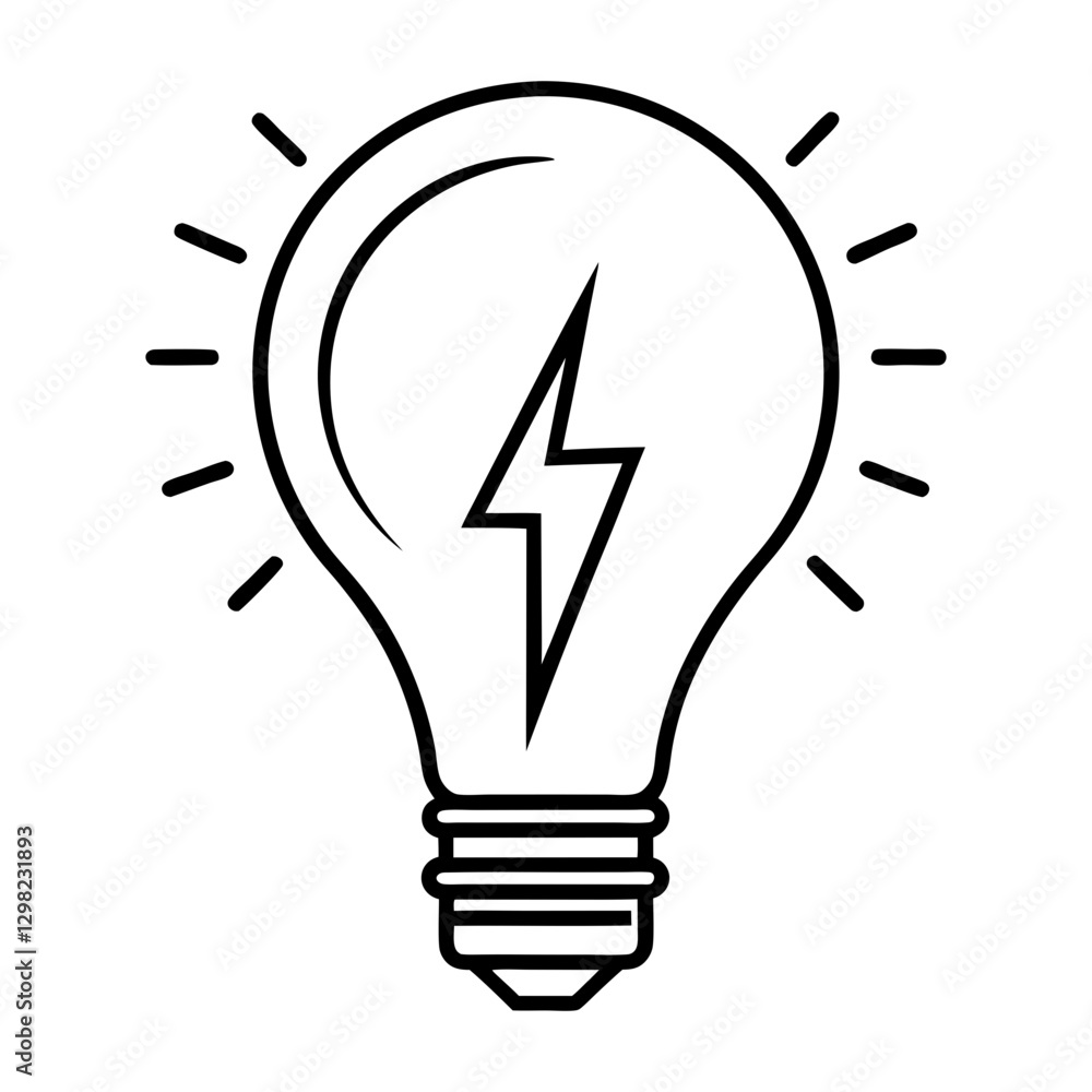 Fototapeta premium Light Bulb Line Vector Icon