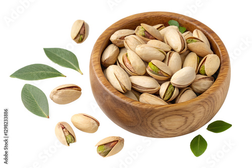 Wallpaper Mural pistachio in wooden bowl isolated on transparent background png Torontodigital.ca