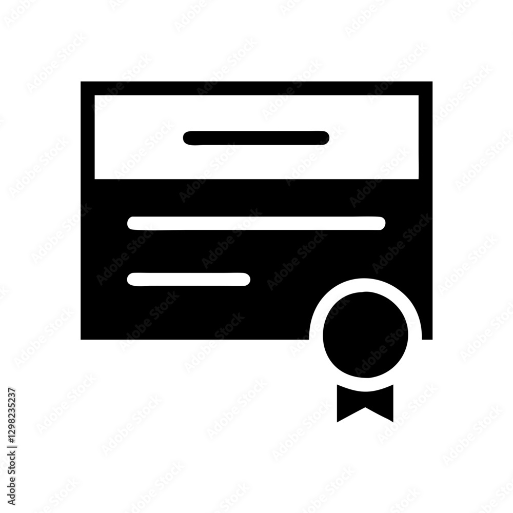 Certificate Diploma Award Vector Icon Silhouette
Certificate Diploma Award Vector Icon Silhouette